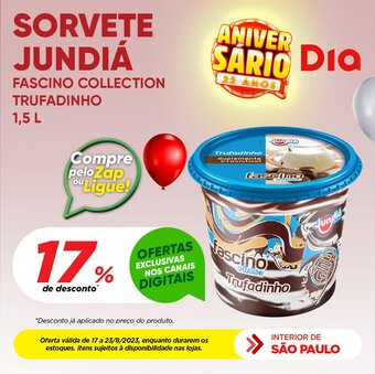 SORVETE JUNDIÁ FASCINO COLLECTION TRUFADINHO 1.5L