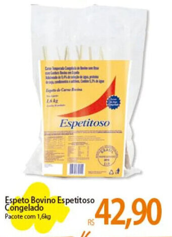 Atacadão Espeto Bovino Espetitoso Congelado Pacote com 1,6kg oferta