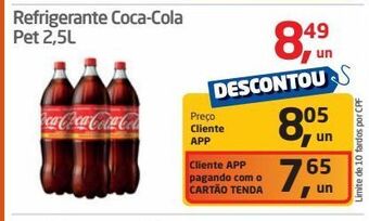 Tenda Atacado Refrigerante coca-cola pet 2,5l oferta