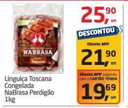 Tenda Atacado Linguiça toscana congelada nabrasa perdigão 1kg oferta