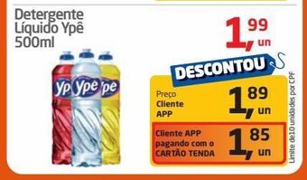 Tenda Atacado Detergente líquido ypê 500ml oferta