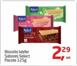 Biscoito wafer sabores select pacote 125g