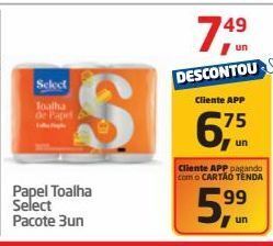 Tenda Atacado Papel toalha select pacote 3un oferta