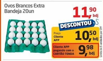 Tenda Atacado Ovos brancos extra bandeja 20un oferta