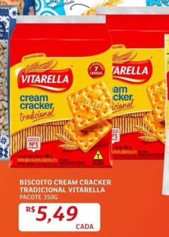 Assaí Atacadista BISCOITO CREAM CRACKER TRADICIONAL VITARELLA PACOTE 350G oferta