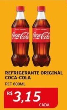 Assaí Atacadista REFRIGERANTE ORIGINAL COCA-COLA PET 600ML oferta