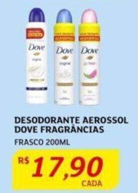 Assaí Atacadista DESODORANTE AEROSSOL DOVE FRAGRÂNCIAS FRASCO 200ML oferta