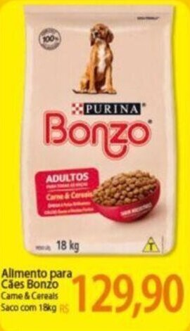 Atacadão Allmento para Cães Bonzo Came & Cereals Saco com 18kg oferta