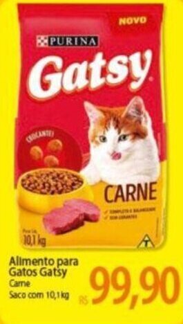 Atacadão Alimento para Gatos Gatsy Came Saco com 10,1 kg oferta