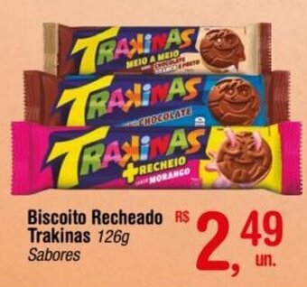 Biscoito Recheado Trakinas 126g Sabores