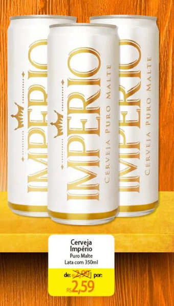 Atacadão Cerveja Império Puro Malte Lata com 350ml oferta