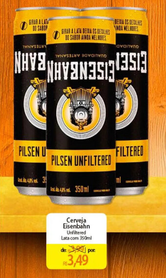 Atacadão Cerveja Eisenbahn Unfiltered Lata com 350ml oferta