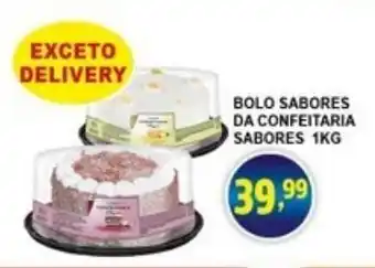 Federzoni Supermercados Bolo Sabores da Confeitaria Sabores 1kg oferta
