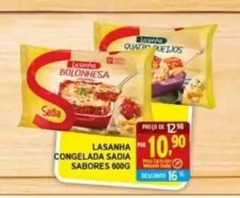 Federzoni Supermercados Lasanha congelada Sadia Sabores 600g oferta