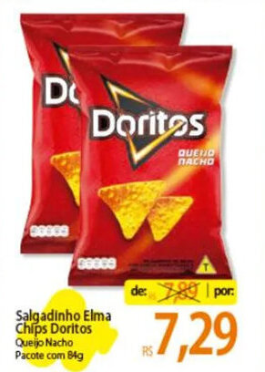 Atacadão Salgadinho Elma Chips Doritos Queijo Nacho Pacote com 84g oferta