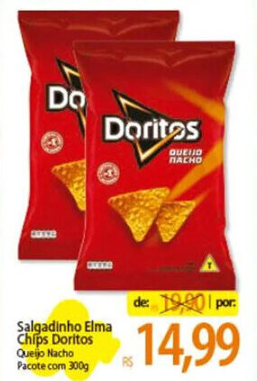 Atacadão Salgadinho Elma Chips Doritos Queijo Nacho Pacote com 300g oferta