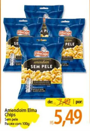Atacadão Amendoim Elma Chips Sem pele Pacote com 100g oferta