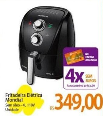Atacadão Fritadeira Elétrica Mondial Sem óleo-4L 110V Unidade oferta