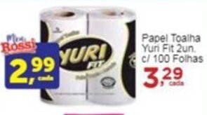 Rossi Supermercado Papel Toalha Yuri Fit 2un. c/ 100 Folhas oferta