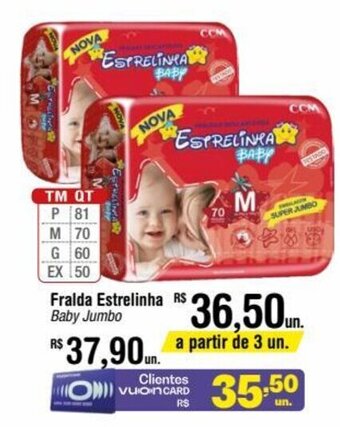Fort Atacadista Fralda Estrelinha Baby Jumbo oferta