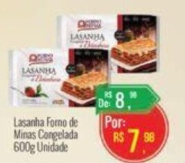 Lasanha Forno de Minas Congelada 600g Unidade
