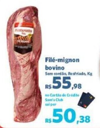 Sam's Club Filé-mignon bovino Sem cordão, Resfriado, Kg oferta