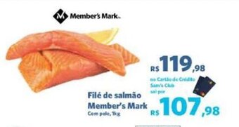 Sam's Club Filé de salmão Member's Mark Com pele, 1kg oferta