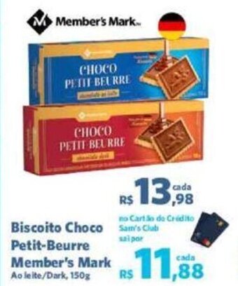 Sam's Club Biscoito Choco Petit-Beurre Member's Mark Ao leite/Dark, 150g oferta