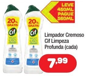 Limpador Cremoso Cif Limpeza Profunda (cada)