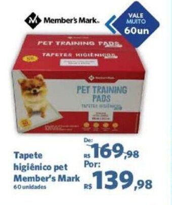 Sam's Club Tapete higiênico pet Member's Mark 60 unidades oferta
