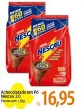 Atacadão Achocolatado em Pó Nescau 2.0 Pacote com 1,2kg oferta
