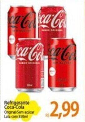 Atacadão Refrigerante Coca-Cola Original/ Sem açúcar lata com 350ml oferta