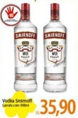 Atacadão Vodka Smirnoff Garrafa com 998ml oferta