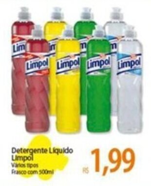 Atacadão Detergente Liquido Limpol Vários tipos Frasco com 500ml oferta