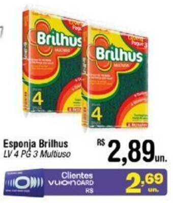 Fort Atacadista Esponja Brilhus LV 4 PG 3 Multiuso oferta