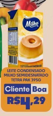 Leite condensado milko semidesnatado tetra pak 395g