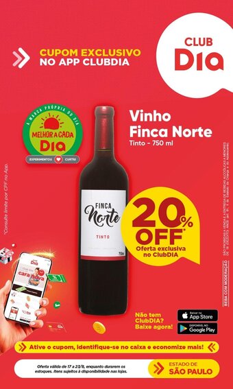 Dia Vinho Finca Norte Tinto - 750 ml oferta
