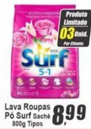 Panelão Lava Roupas Pó Surf Sache 800g Tipos oferta
