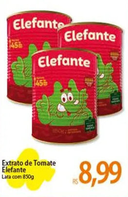 Atacadão Extrato de Tomate Elefante Lata com 850g oferta