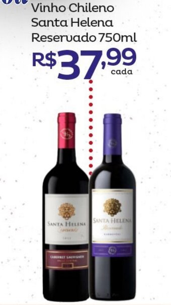 Super Lagoa Vinho Chileno Santa Helena Reservado 750ml oferta