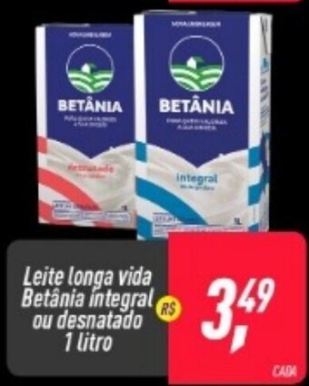 Frangolândia Leite Longa vida Betania integral ou desnatado 1L oferta