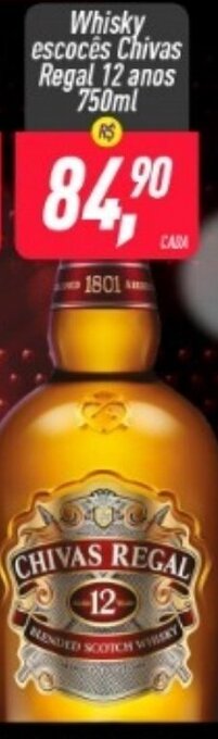Frangolândia Whisky escoces Chivas Regal 12 anos 750ml oferta