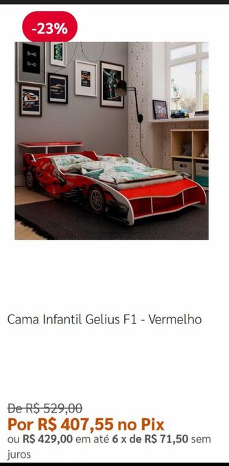 Cama Infantil Gelius F1 - Vermelho