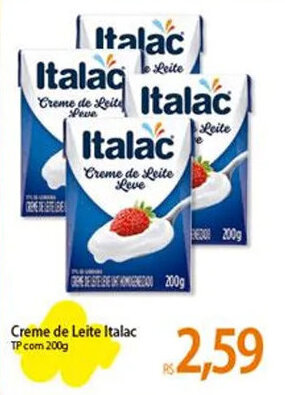 Atacadão Creme de Leite Italac TP com 200g oferta
