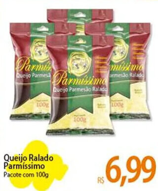 Atacadão Queijo Ralado Parmissimo Pacote com 100g oferta