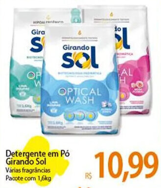 Atacadão Detergente em Pó Girando Sol Várias fragrâncias Pacote com 1,6kg oferta