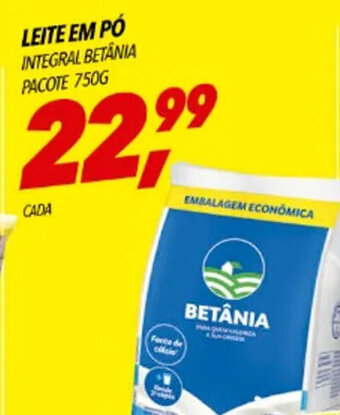 Frangolândia LEITE EM PÓ INTEGRAL BETANIA PACOTE 750G oferta
