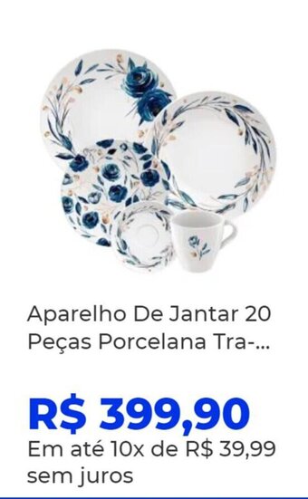Lojas Havan Aparelho De Jantar 20 Peças Porcelana Tra-... oferta