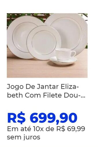Jogo De Jantar Eliza-beth Com Filete Dou-...