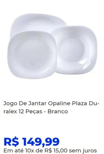 Lojas Havan Jogo De Jantar Opaline Com ralex 12 Peças - Branco oferta